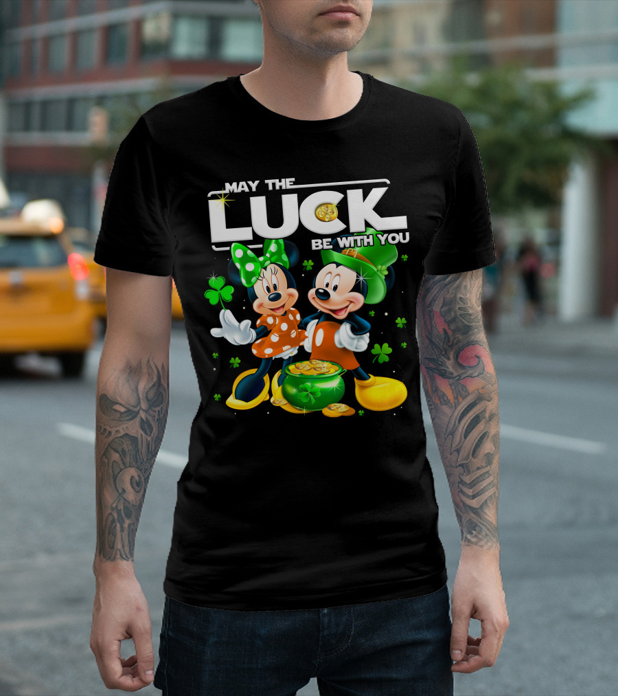 May The Luck Be With You Mickey And Minnie St. Patrick's Theme T-Shirt