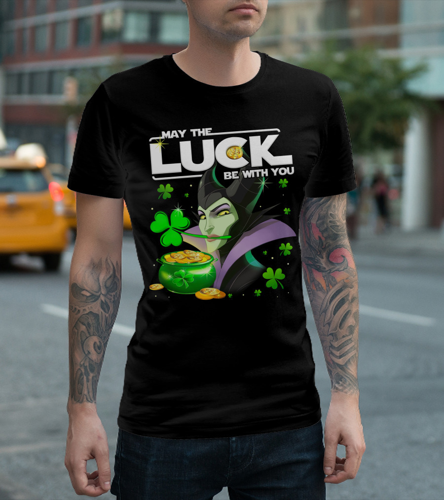 May The Luck Be With You Maleficent Clovers Coins Pot T-Shirt