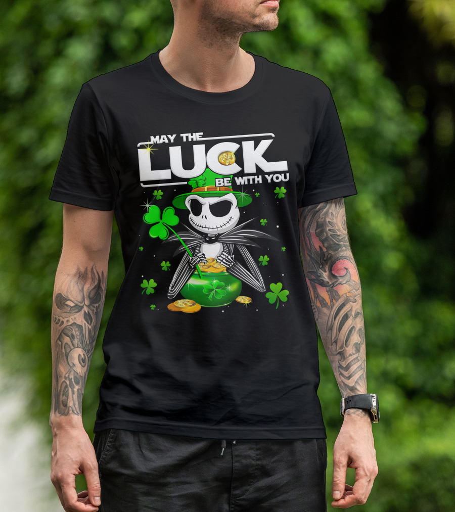May The Luck Be With You Jack Skellington St. Patrick's Day T-Shirt