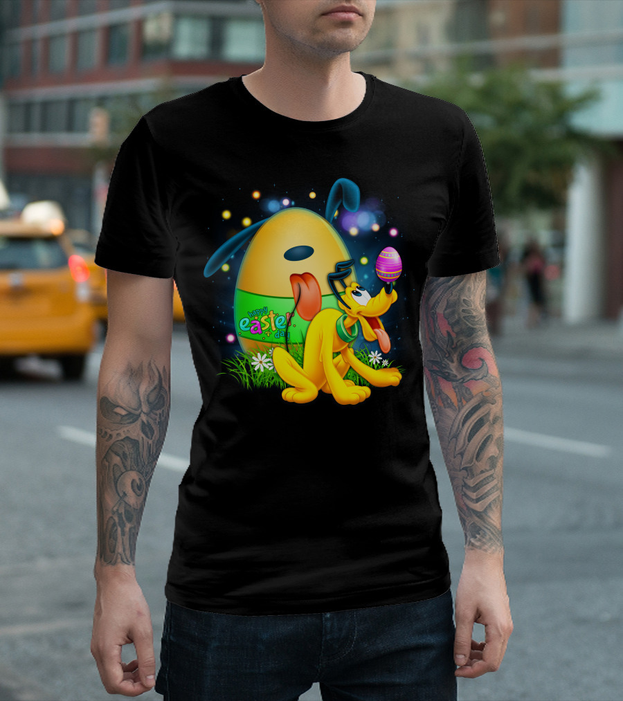 Pluto Happy Easter Egg Balancing T-Shirt