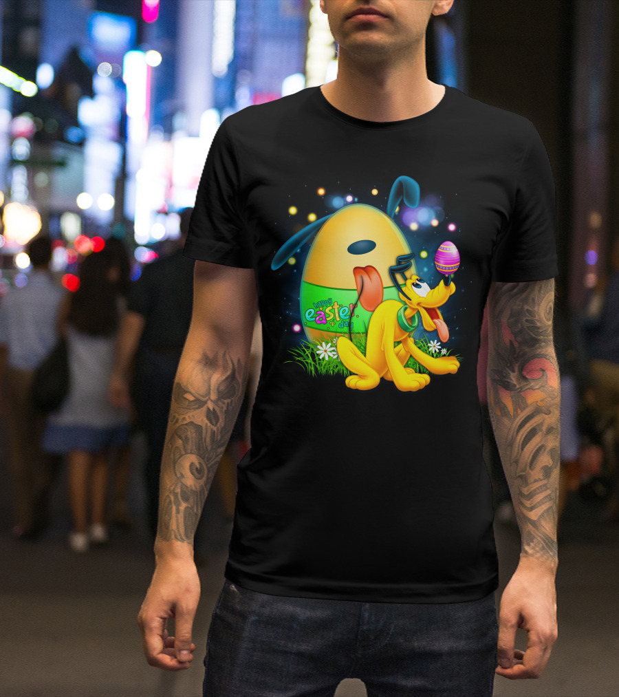 Pluto Happy Easter Egg Balancing T-Shirt