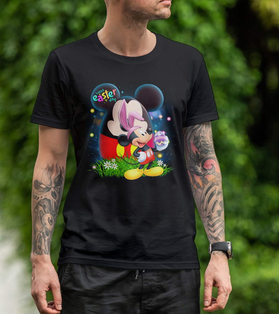 Happy Easter Day Mickey Mouse Egg Hunt Celebration T-Shirt