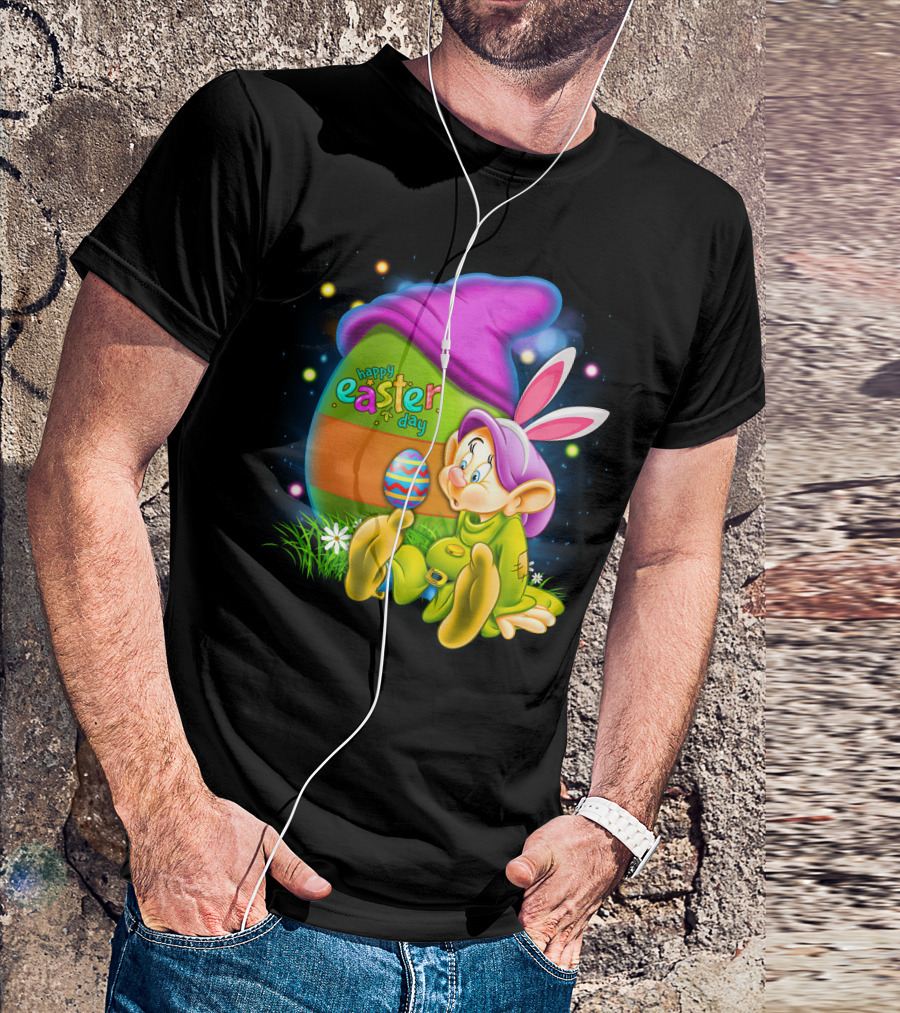 Happy Easter Day Dopey With Colorful Egg And Bunny Ears T-Shirt