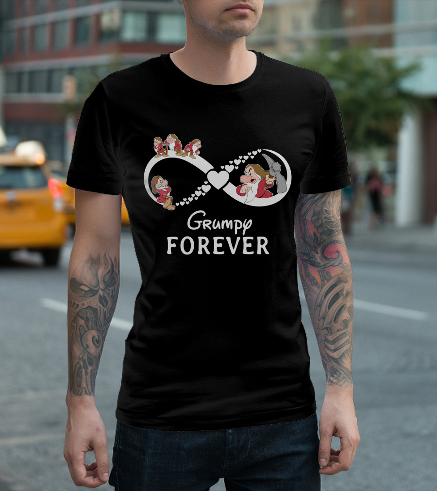 Grumpy Forever Infinity Heart White T-Shirt