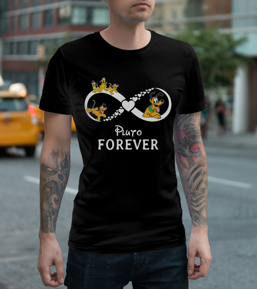 Pluto Forever Infinity Heart And Dogs T-Shirt