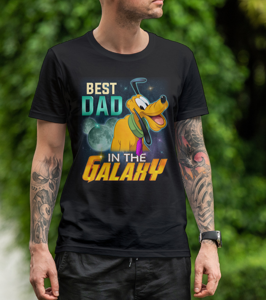 Best Dad In The Galaxy Pluto Disney Mickey Mouse Ears T-Shirt