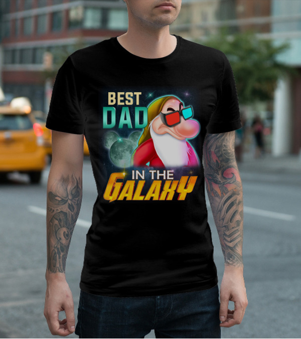 Best Dad In The Galaxy Grumpy 3D Glasses Moon T-Shirt