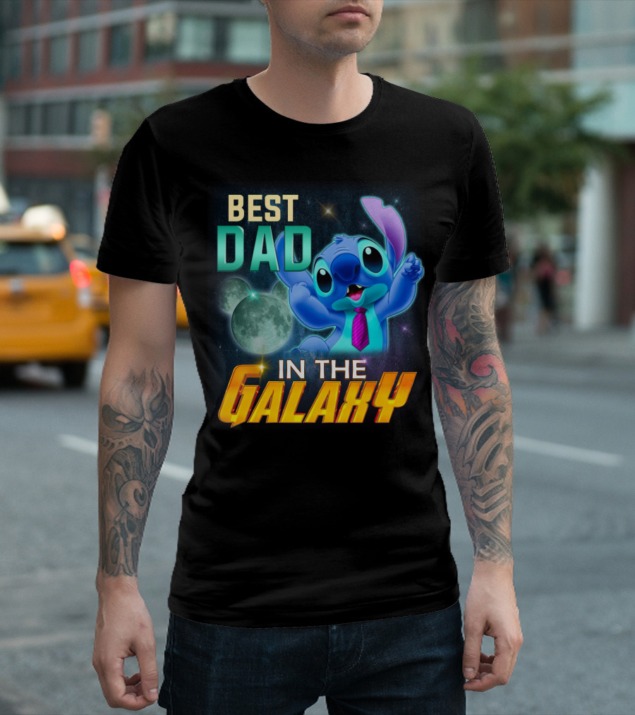 BEST DAD IN THE GALAXY STITCH T-Shirt