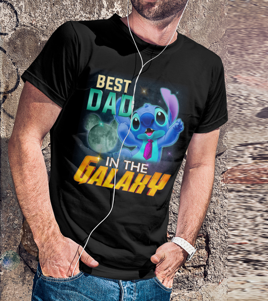 BEST DAD IN THE GALAXY STITCH T-Shirt