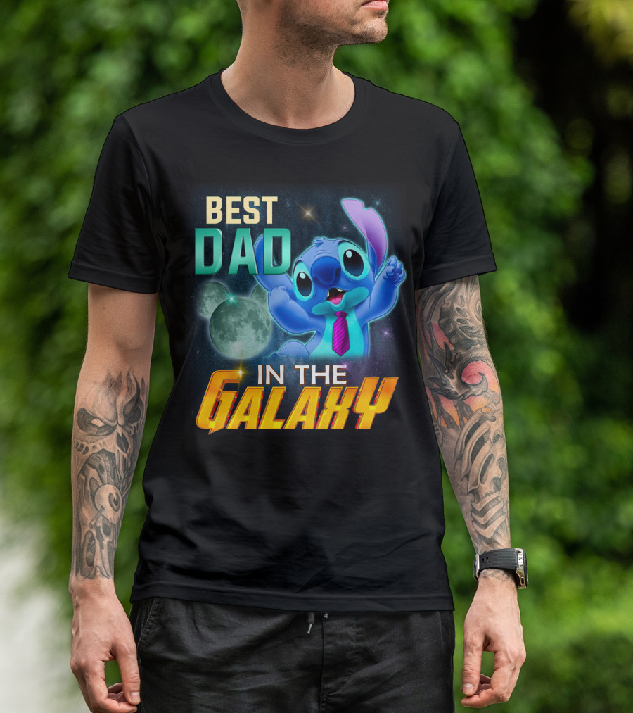 BEST DAD IN THE GALAXY STITCH T-Shirt