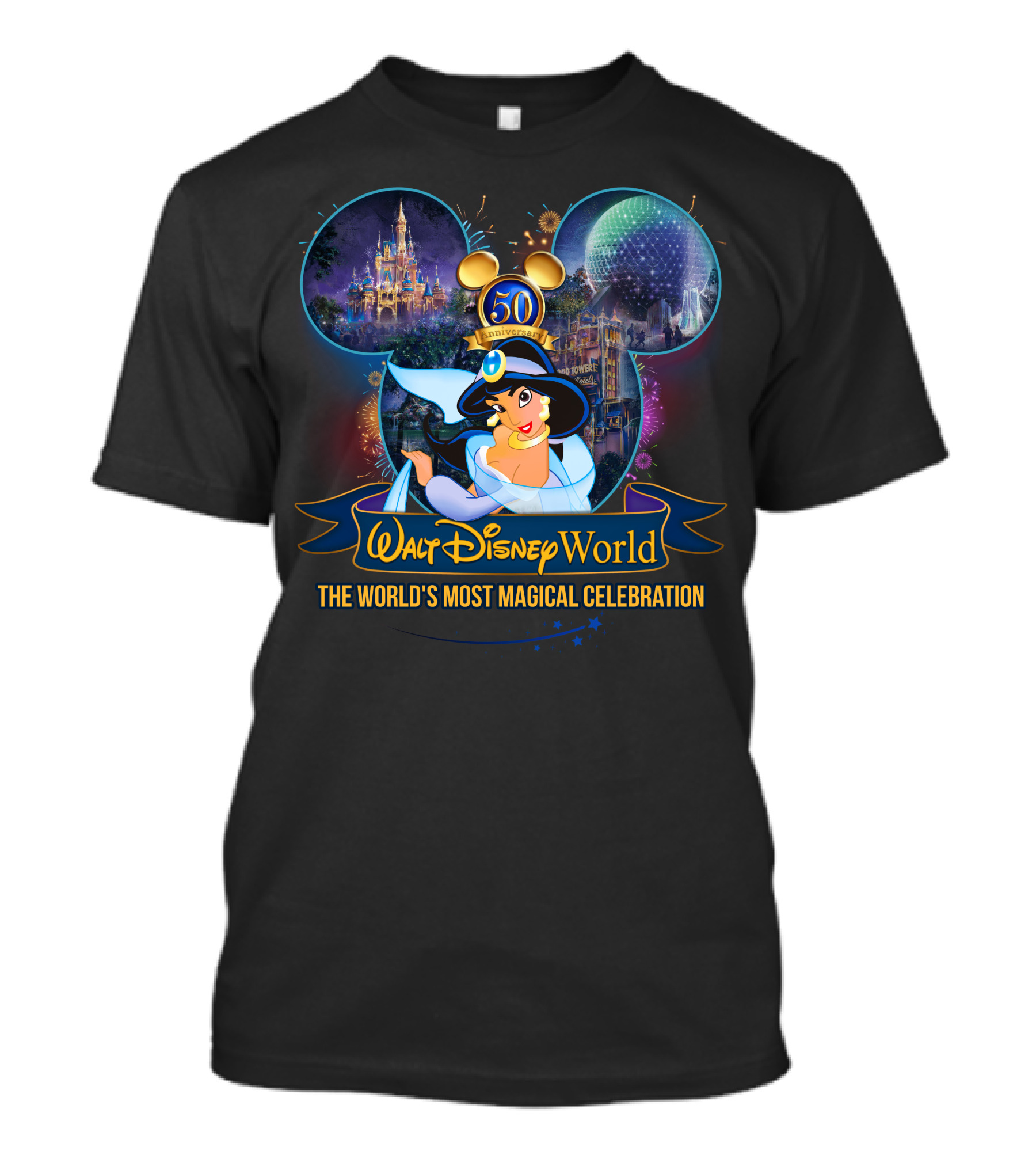 Walt Disney World 50th Anniversary The World's Most Magical Celebration Jasmine T-Shirt