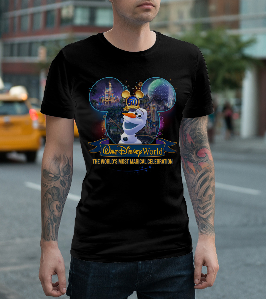 Walt Disney World 50th Anniversary The World's Most Magical Celebration With Olaf T-Shirt