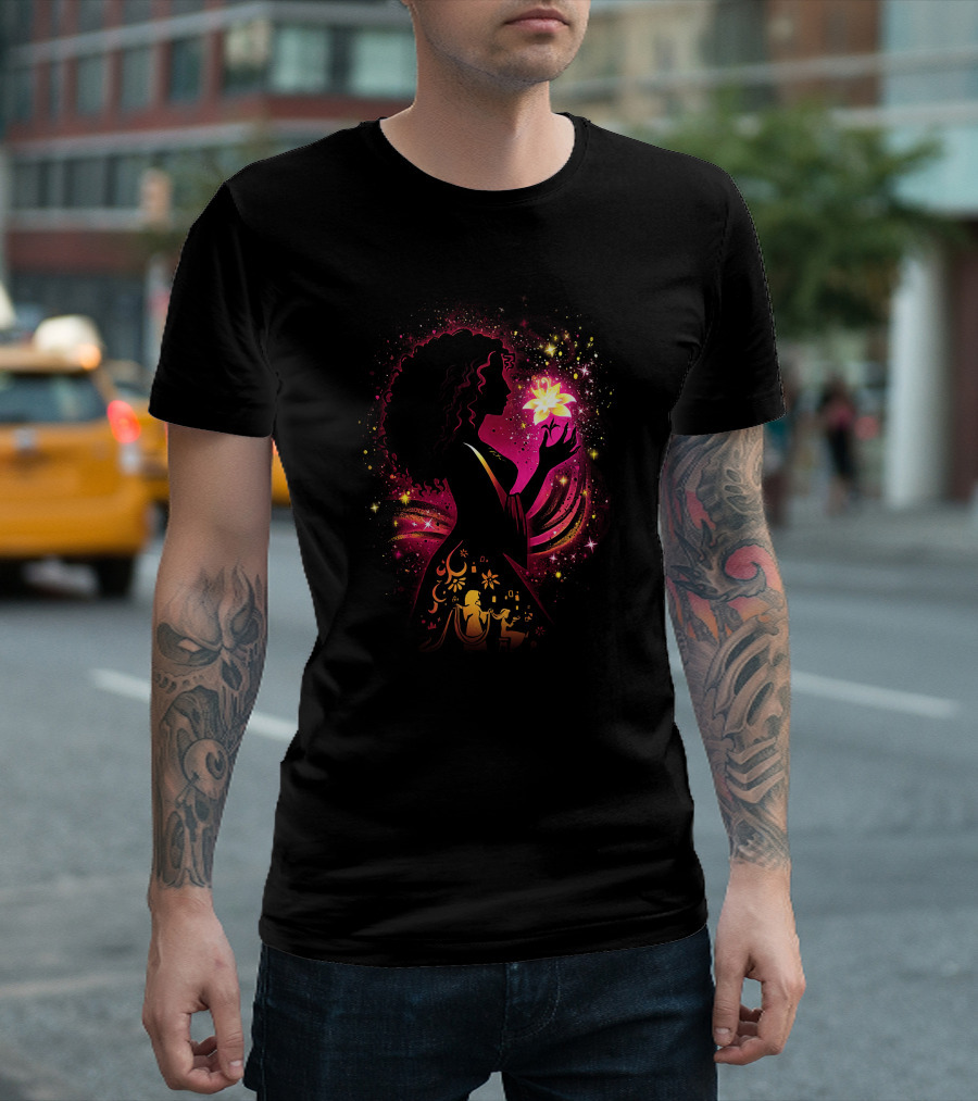 Gothel Enchanted Flower Silhouette Magic Glow T-Shirt