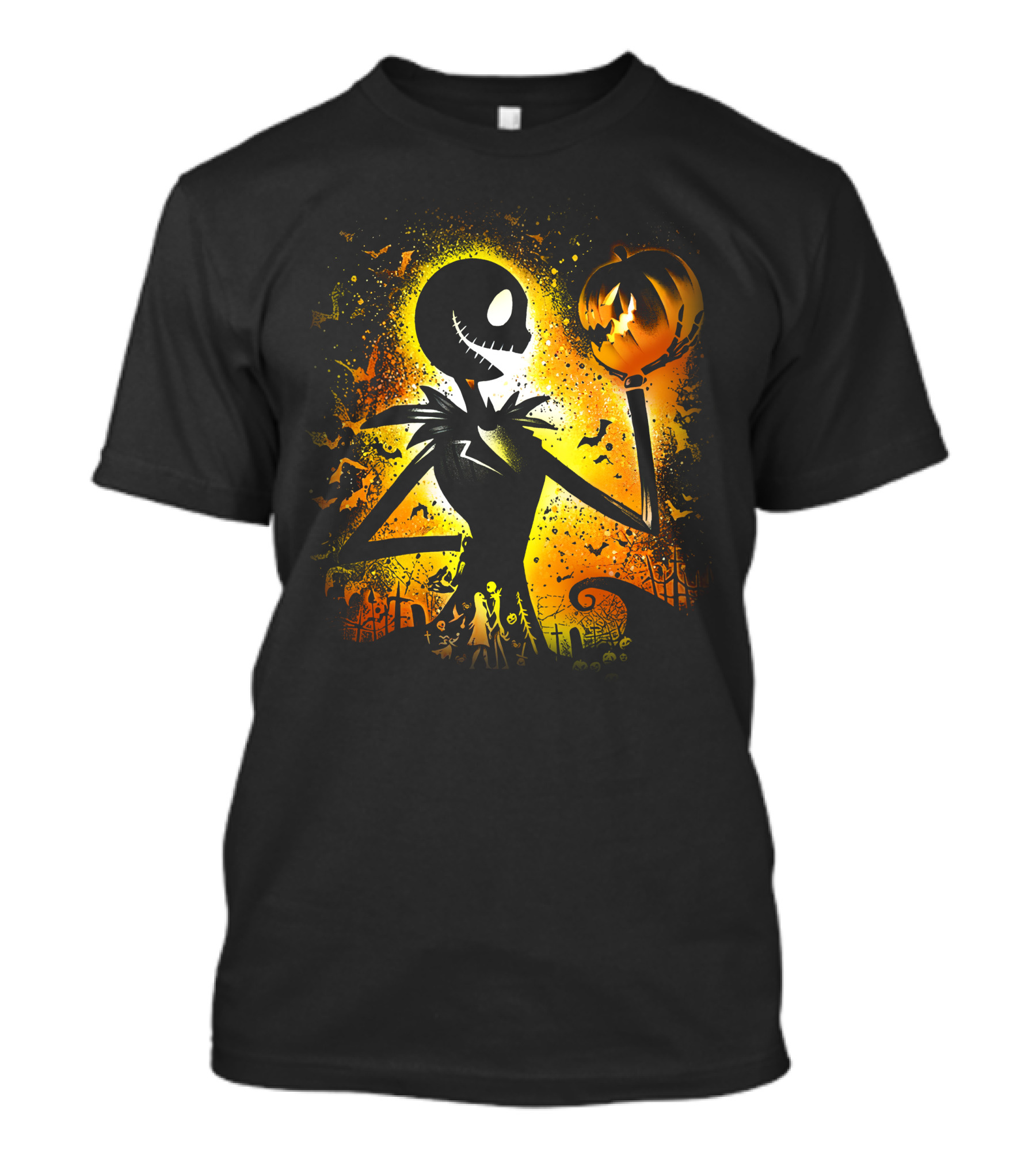 Jack Skellington Halloween Pumpkin Scene T-Shirt