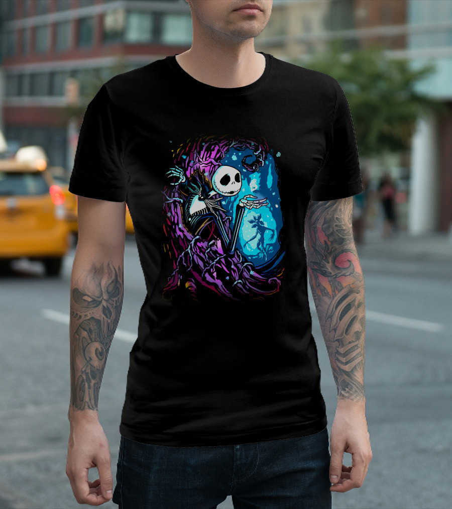 Jack Skellington Night Sky Fantasy Scene T-Shirt