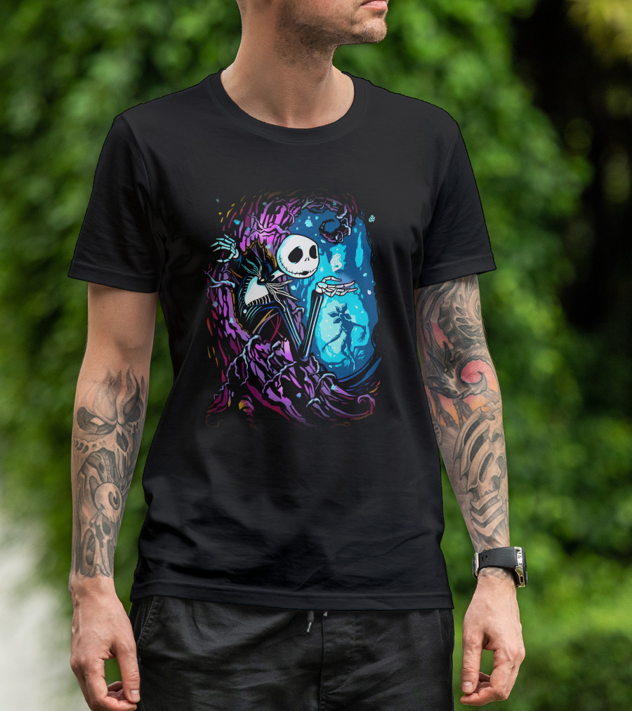Jack Skellington Night Sky Fantasy Scene T-Shirt