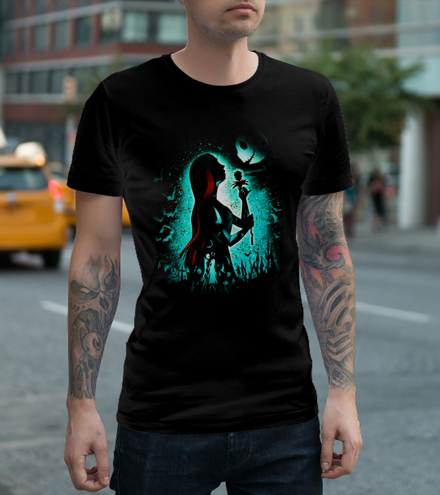 Sally The Nightmare Before Christmas Jack Silhouette Scene T-Shirt