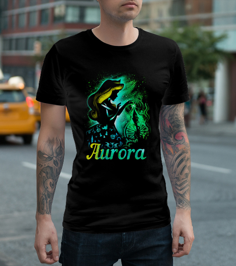 Aurora Enchanted Princess Silhouette With Magic Spindle T-Shirt