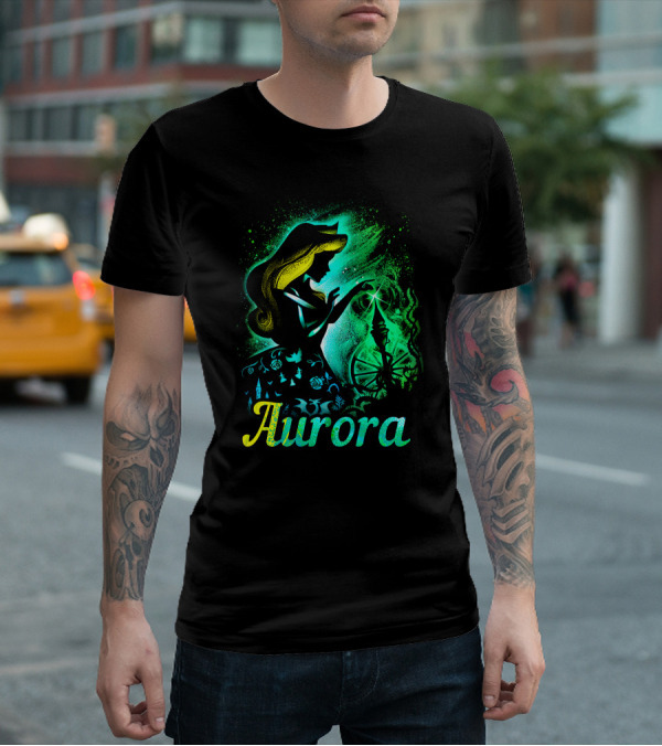 Aurora Enchanted Princess Silhouette With Magic Spindle T-Shirt