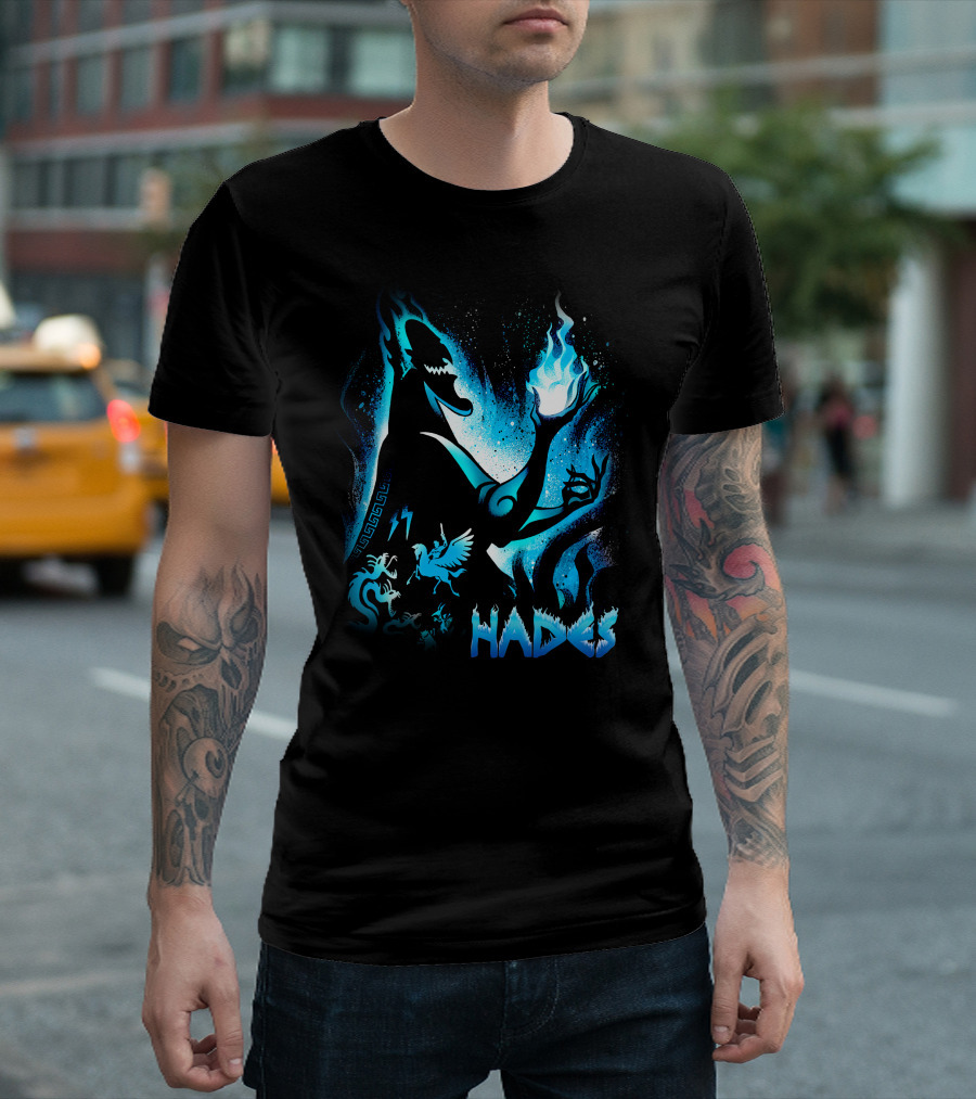 Hades Flaming Skull Creature Mythology Pegasus Lightning T-Shirt