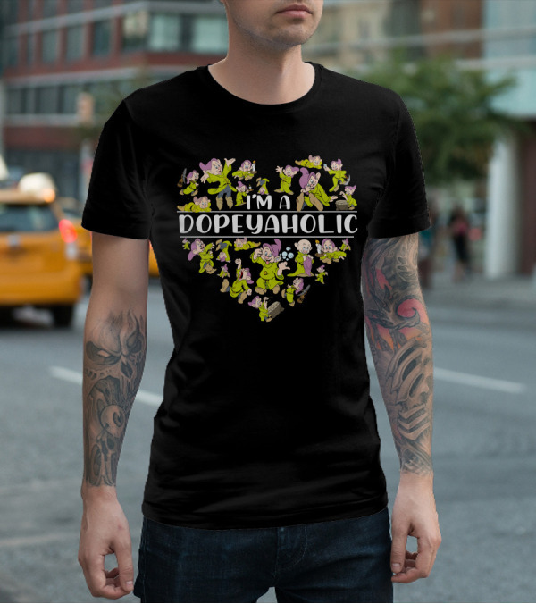 I'm A Dopeyaholic Heart Collage Snow White Character Collection T-Shirt