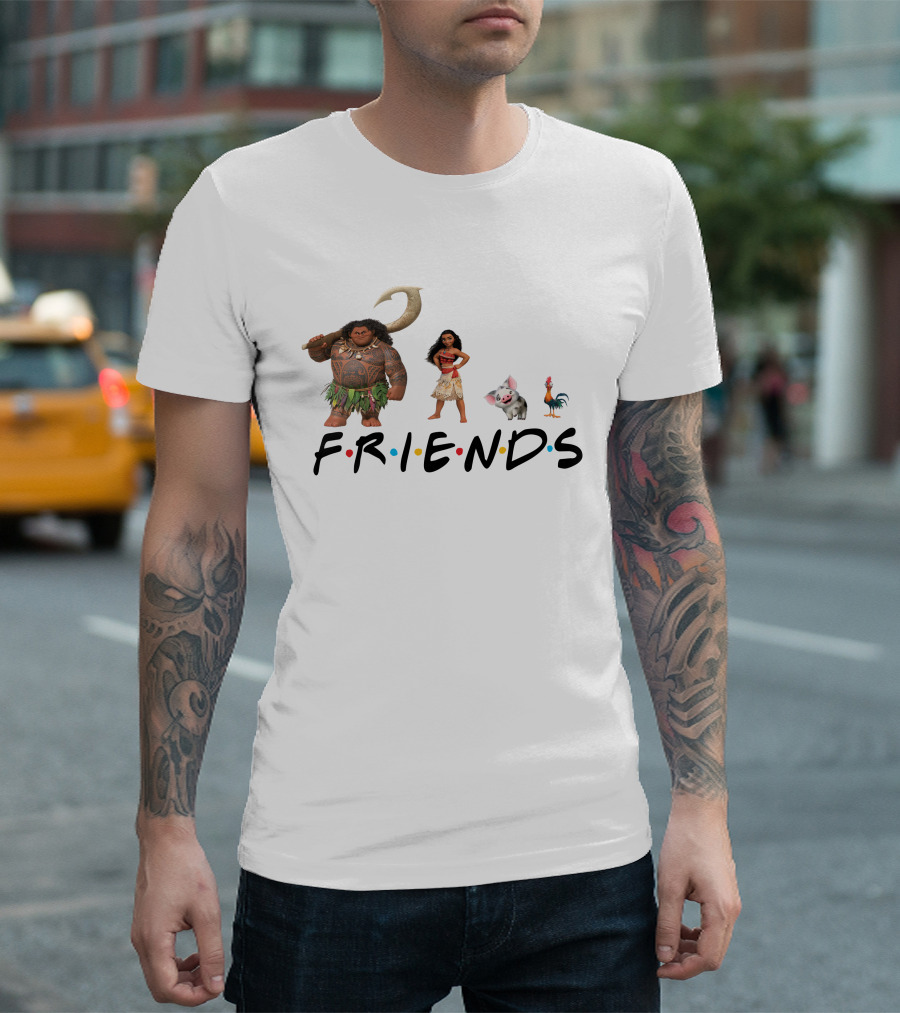 Friends Moana Maui Pua Heihei Characters T-Shirt