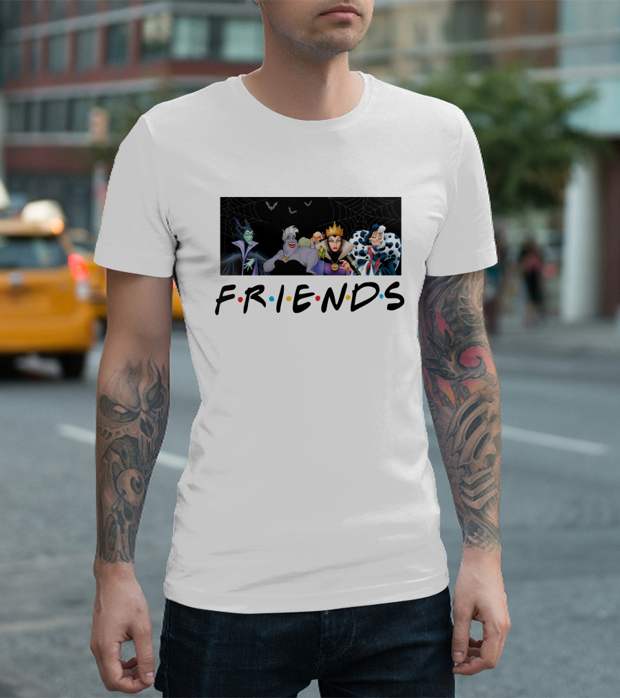 Friends Inspired Disney Villains Characters Group T-Shirt