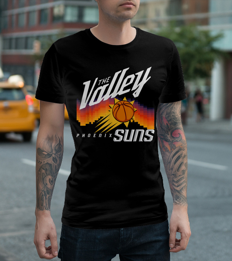 The Valley Phoenix Suns Basketball Logo Vintage Style T-Shirt
