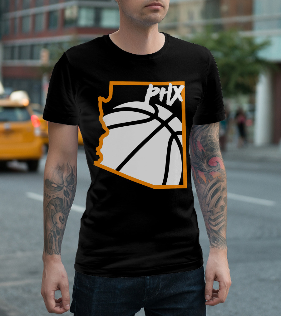 Phx Basketball Arizona Outline Style T-Shirt