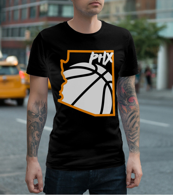 Phx Basketball Arizona Outline Style T-Shirt