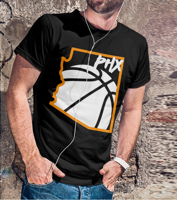 Phx Basketball Arizona Outline Style T-Shirt