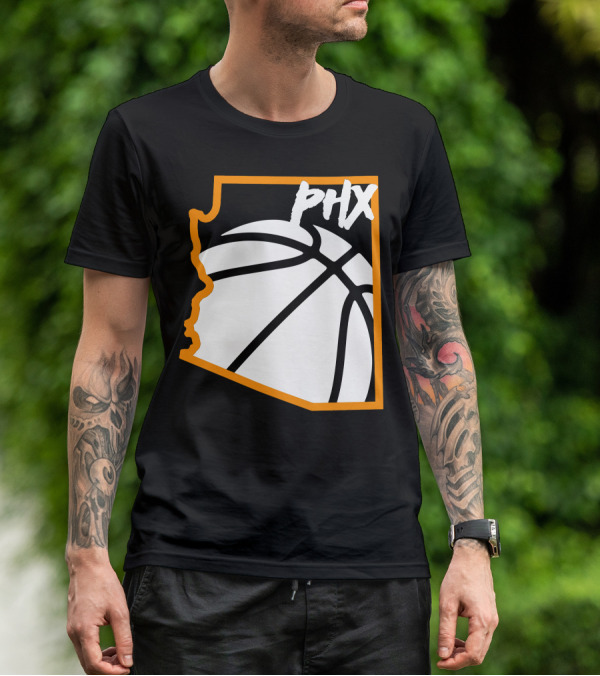 Phx Basketball Arizona Outline Style T-Shirt