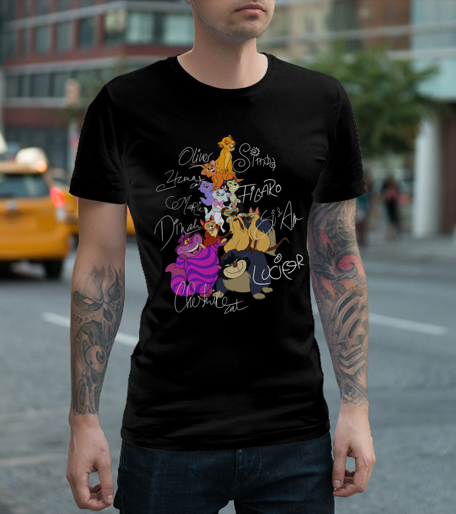 Oliver Simba Marie Figaro Cheshire Cat Yzma Dinah Lucifer Si and Am T-Shirt