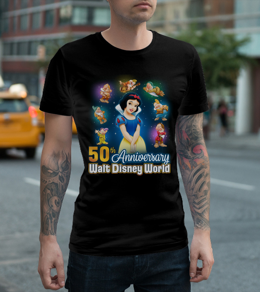 50th Anniversary Walt Disney World Snow White And Seven Dwarfs T-Shirt