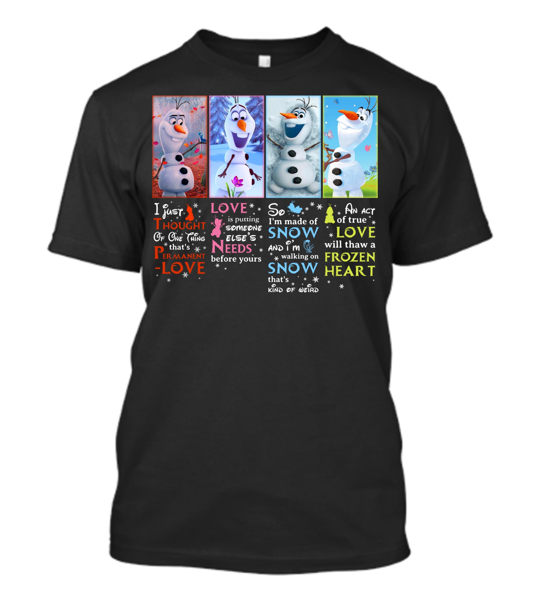 Olaf Permanent Love Frozen Heart Snow T-Shirt