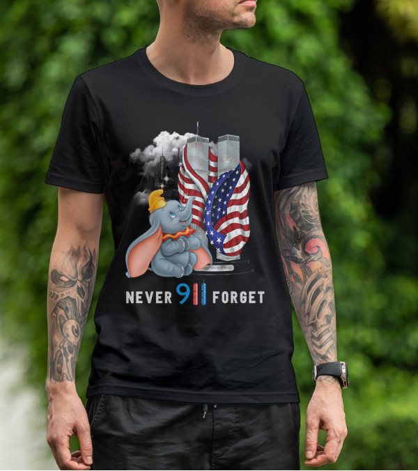 Never Forget Dumbo 9/11 Twin Towers Memorial T-Shirt