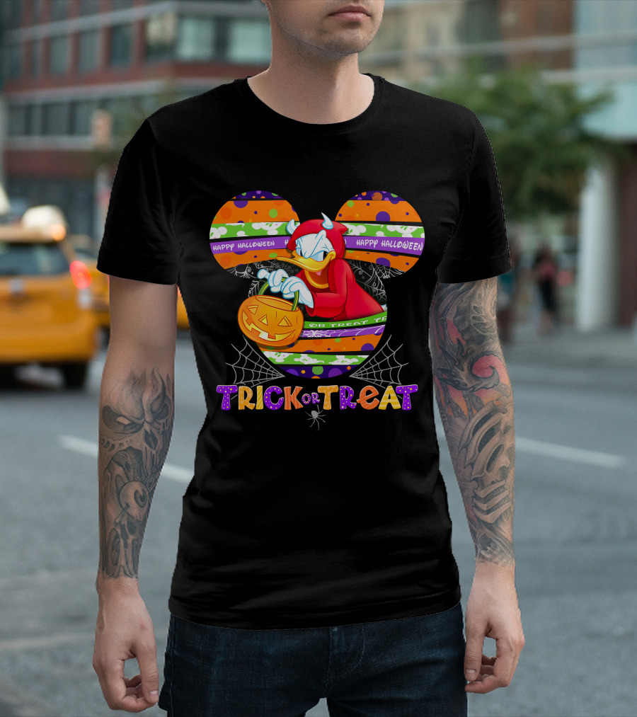 Donald-D Trick Or Treat Happy Halloween Mickey Ears T-Shirt