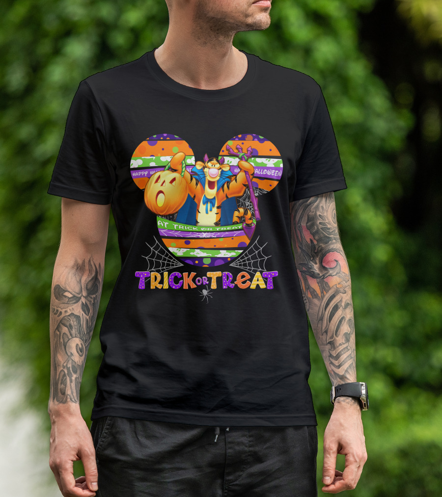 Tigger Trick Or Treat Halloween Mickey Ears T-Shirt