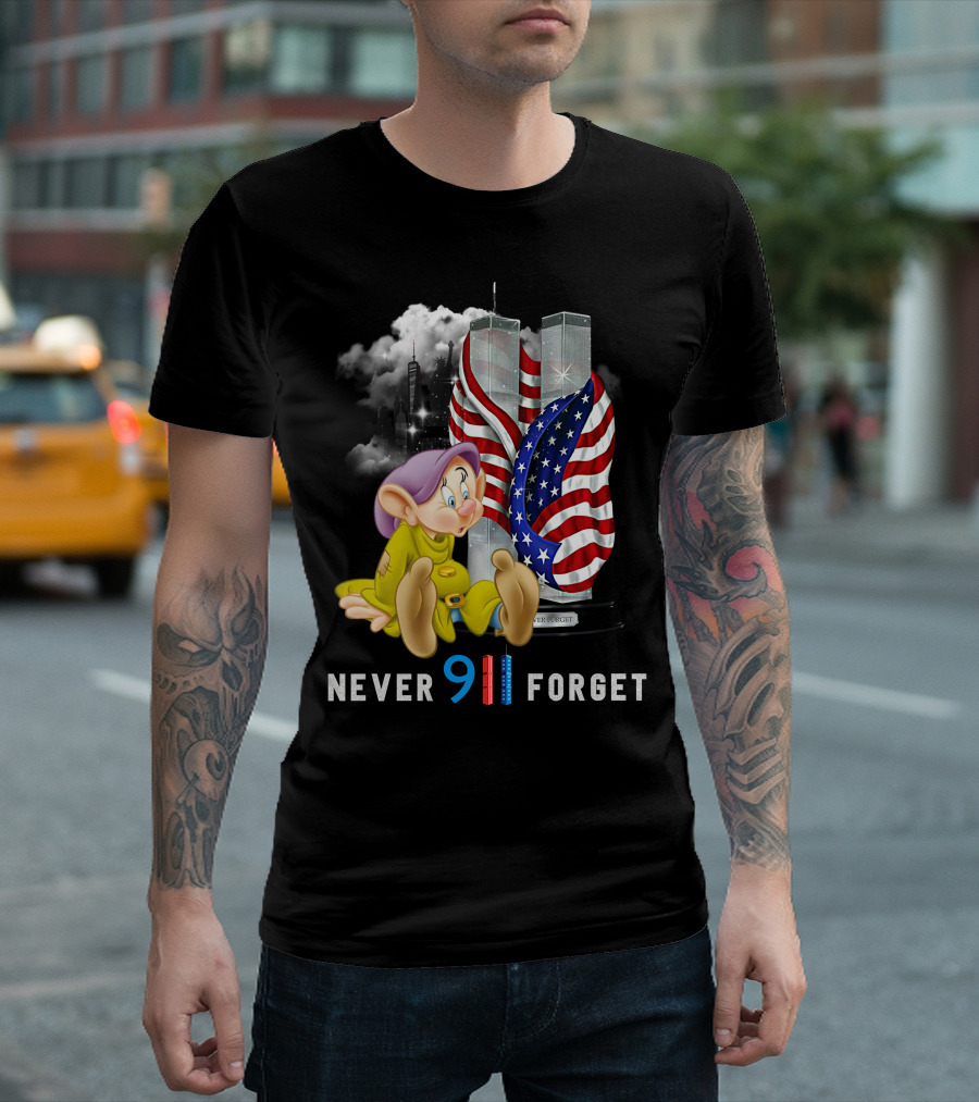 Never Forget 9/11 Dopey Flag Twin Towers T-Shirt