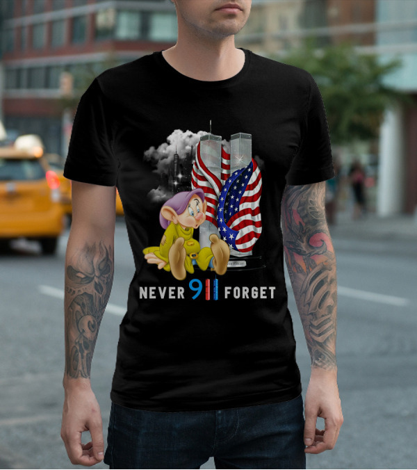 Never Forget 9/11 Dopey Flag Twin Towers T-Shirt