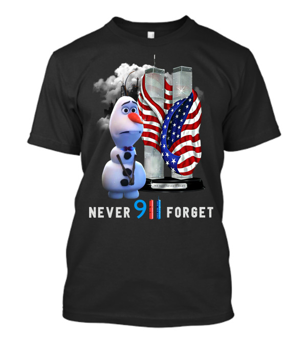 Never 911 Forget Olaf Twin Towers American Flag T-Shirt