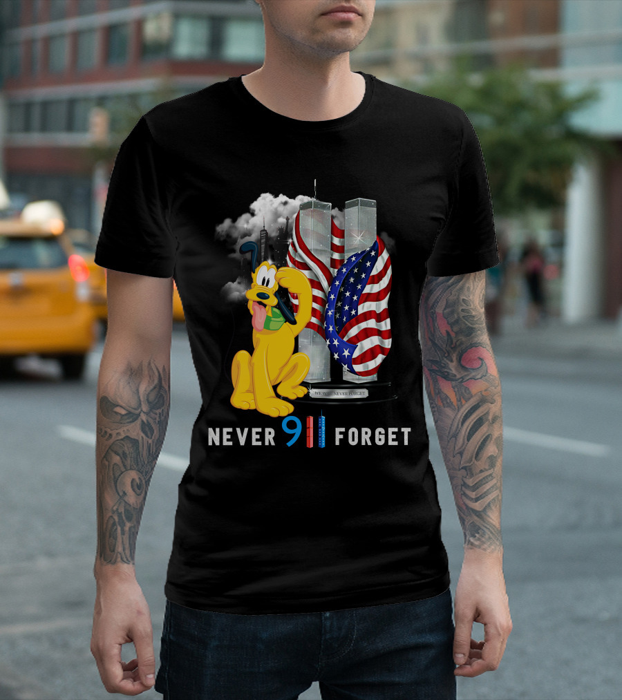 Never 9 11 Forget Pluto Twin Towers Memorial Tribute T-Shirt