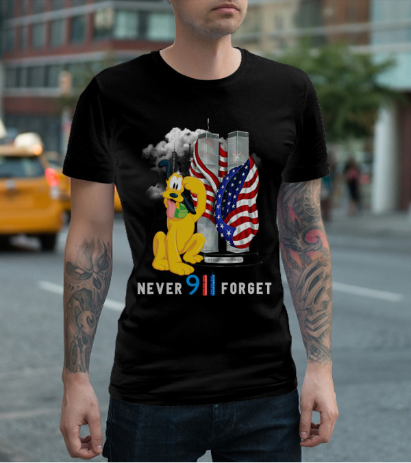Never 9 11 Forget Pluto Twin Towers Memorial Tribute T-Shirt