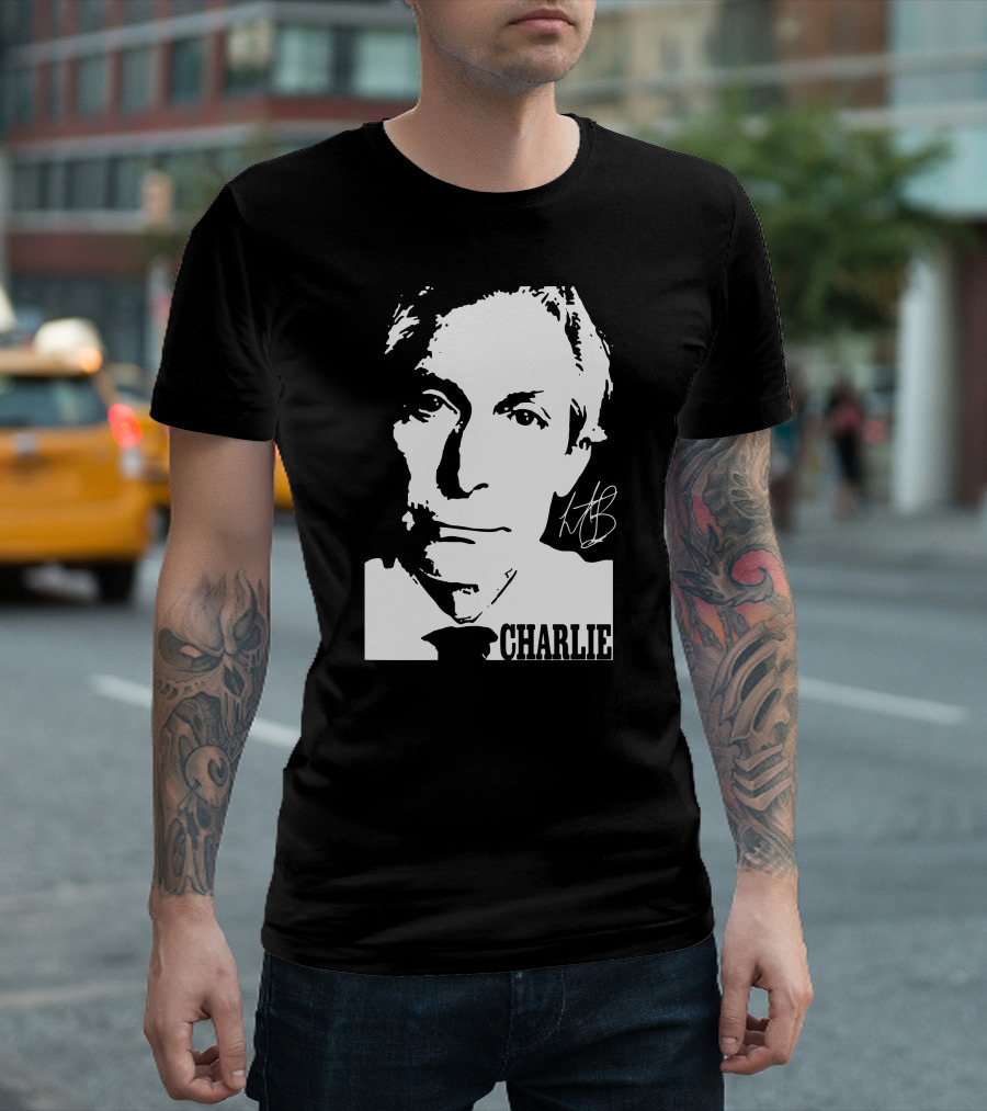 Charlie Thanks For Mermories Black And White T-Shirt