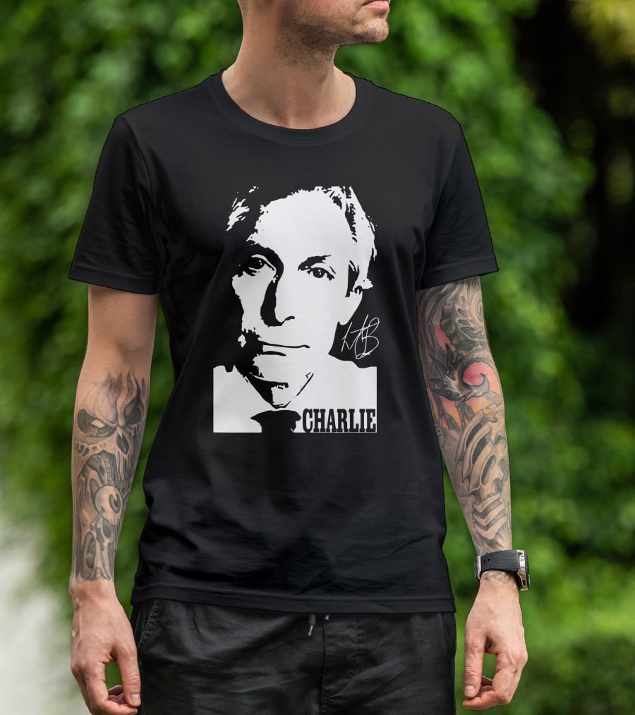 Charlie Thanks For Mermories Black And White T-Shirt