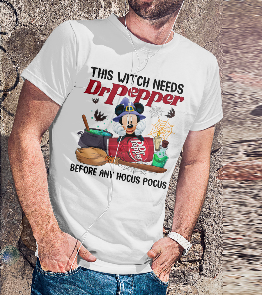 This Witch Needs Dr Pepper Mickey Mouse Hocus Pocus Magic T-Shirt