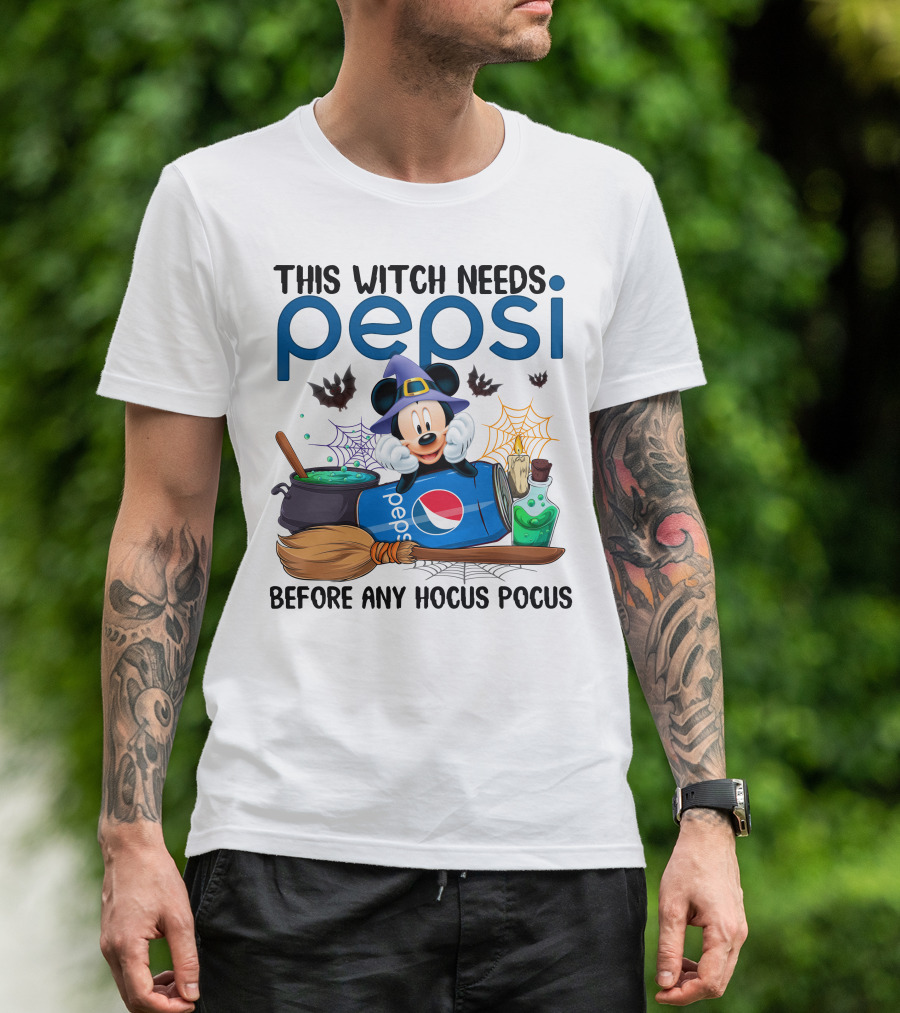 This Witch Needs Pepsi With Mickey Before Any Hocus Pocus T-Shirt