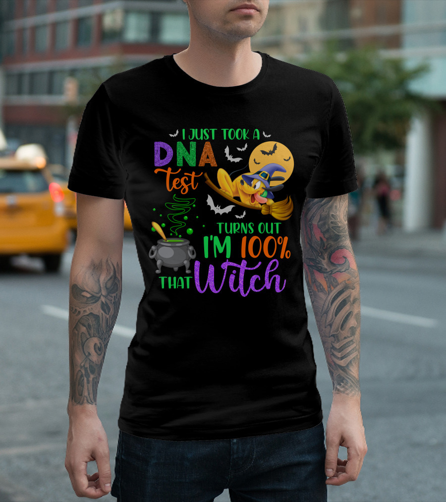 I Just Took A Dna Test Turns Out I'm 100% That Witch Halloween Bats Cauldron Pluto-D T-Shirt