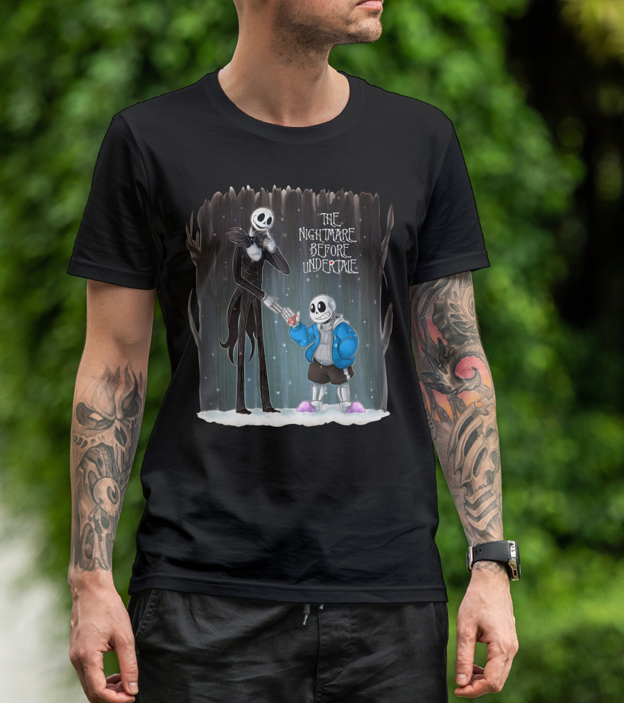 The Nightmare Before Undertale Skeleton Characters Collaboration T-Shirt