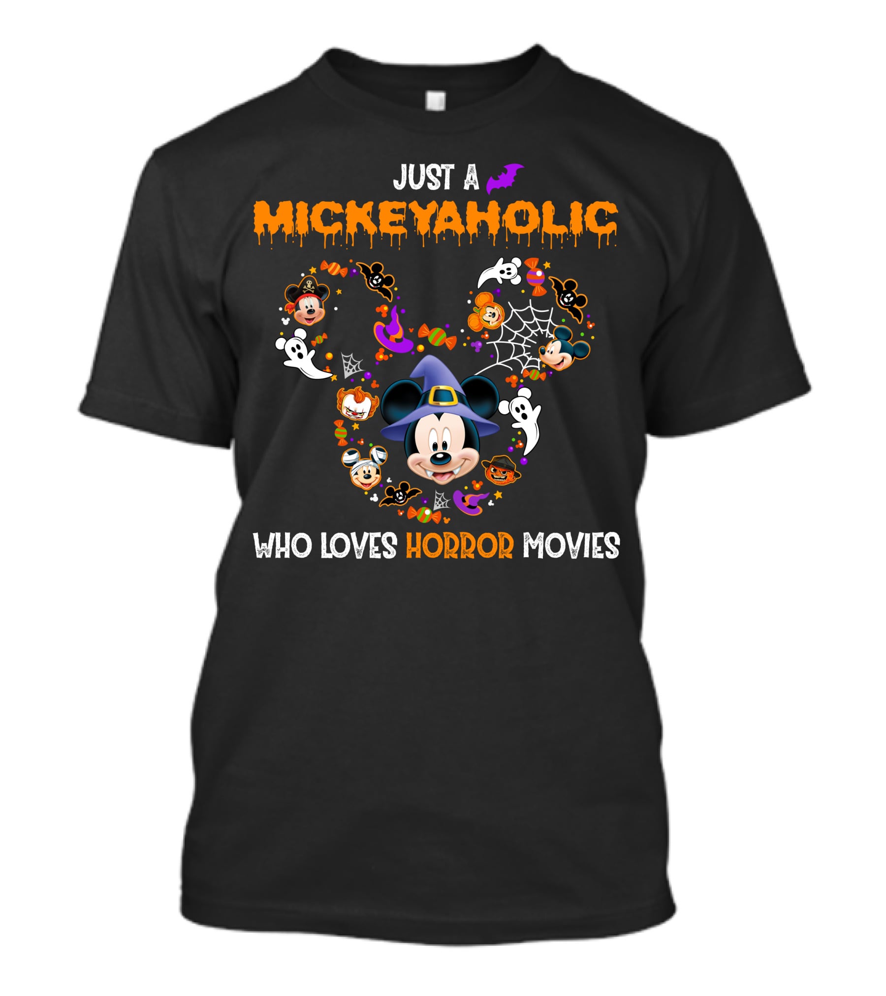 Just A Mickeyaholic Who Loves Horror Movies T-Shirt